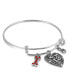 Pewter Heart Bone Paw Print Charm Bracelet