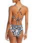 Фото #2 товара Aqua Swim 299225 Women Animal Print High Waist Bikini Bottom Size M