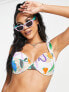 Фото #2 товара ASOS DESIGN Fuller Bust mix and match underwired bikini top in floral swirl print