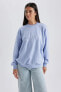 Relax Fit Bisiklet Yaka Ince Sweatshirt