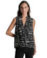 ფოტო #1 პროდუქტის Women's Printed Surplice Sleeveless Top