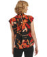 Фото #2 товара Women's Short-Sleeve Printed Button Front Shirt