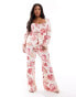 Фото #2 товара ASOS LUXE Curve co-ord sweetheart tailored blazer with bow back in rose print