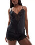 Фото #1 товара Ann Summers Adoration cami and short pj set in black