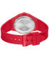 ფოტო #3 პროდუქტის HUGO Men's Lit for Him Quartz Red Silicone Watch 42mm