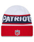 ფოტო #2 პროდუქტის Men's White, Red New England Patriots 2023 Sideline Tech Cuffed Knit Hat