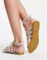 Truffle Collection embellished bridal sliders in silver