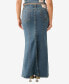 Women's Vintage-like Style Slit Denim Maxi Skirt