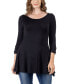 Women's Ruched Sleeve Swing Tunic Top