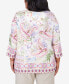 Plus Size Garden Party Paisley Floral Border Top