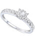 ფოტო #1 პროდუქტის Diamond Halo Cluster Ring (1/3 ct. t.w.) in Sterling Silver