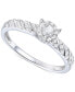 Фото #1 товара Diamond Halo Cluster Ring (1/3 ct. t.w.) in Sterling Silver