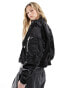 Calvin Klein Jeans bomber jacket with zip details in black