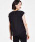 Фото #2 товара Women's Chain-Trim V-Neck Cap-Sleeve Top