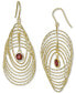 Фото #2 товара Garnet Bezel Spiral Drop Earrings (2 ct. t.w.) in 14k Gold-Plated Sterling Silver (Also in Amethyst)