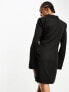 Extro & Vert Tall drape tie side blazer dress in black