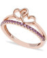 ფოტო #1 პროდუქტის Pink Sapphire (1/5 ct t.w.) Ring in 14k Rose Gold over Sterling Silver