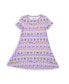 Фото #1 товара Платье для малышей Bellabu Bear с коротким рукавом на весенний праздник фиолетовое островное.