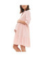 ფოტო #3 პროდუქტის Adel Button Through Linen Shirt Dress Soft Pink