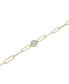 ფოტო #3 პროდუქტის Diamond Circle Cluster Paperclip Link Bracelet (1/6 ct. t.w.) in 14k Gold-Plated Sterling Silver, Created for Macy's