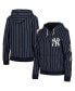 ფოტო #1 პროდუქტის Women's Navy New York Yankees Pinstripe Tri-Blend Full-Zip Jacket