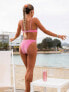 Фото #5 товара South Beach X Miss Molly high leg bikini bottom in metallic pink