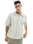 Weekday Sander textured shirt in khaki beige