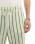 ASOS DESIGN relaxed striped trousers in green and beige