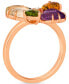ფოტო #2 პროდუქტის Ombré® Multi-Gemstone (3 ct. t.w.) & Vanilla Diamond Accent Flower Ring in 14k Rose Gold