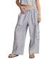 ფოტო #1 პროდუქტის Women's Drawstring Linen-Blend Cargo Pants