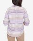 ფოტო #2 პროდუქტის Petite Charm School Horizontal Stripe Button Down Top