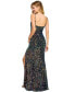 Фото #2 товара Juniors' Strappy Sequinned Slit-Front Maxi Dress