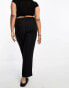 River Island Plus side split cigarette trouser in black