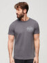 Superdry Vintage logo heritage chest t-shirt in granite grey marl