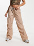 Noisy May parachute pants in beige