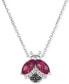 Фото #1 товара Le Vian raspberry Rhodolite (1-1/6 ct. t.w.) & Diamond (1/10 ct. t.w.) Ladybug Adjustable 19" Pendant Necklace in 14k White Gold
