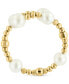 ფოტო #4 პროდუქტის EFFY® Cultured Freshwater Pearl (4-1/2mm) Beaded Coil Ring in 14k Gold