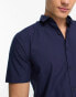 New Look short sleeve poplin shirt in navy