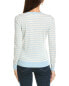 Forte Cashmere Fitted Stripe V-Neck Silk & Cashmere-Blend Sweater Women's M - фото #2