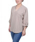 Фото #3 товара Petite Roll Tab Sleeve Blouse with Pockets