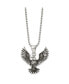 Фото #1 товара Chisel antiqued Screaming Eagle Pendant Ball Chain Necklace
