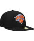 Фото #4 товара Men's Black New York Knicks Team Wordmark 59Fifty Fitted Hat