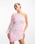 Starlet exclusive one shoulder embellished mini dress in pink