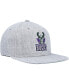 Фото #3 товара Men's Heather Gray Milwaukee Bucks Hardwood Classics 2.0 Snapback Hat