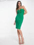 Vesper bandeau bow detail midi dress in green