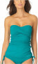 Фото #1 товара Anne Cole 283886 Twist-Front Ruched Tankini Top Emerald, Size M