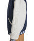 Men's Colorblocked Mixed-Media Varsity Jacket