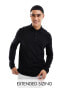 Фото #1 товара ASOS DESIGN long sleeve smart pique polo in black