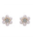 ფოტო #3 პროდუქტის Cultured Freshwater Pearl (4mm) & Diamond (1/20ct. tw.) Flower Earrings in Sterling Silver
