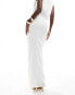 Kaiia textured column side split maxi skirt co-ord in white